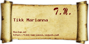 Tikk Marianna névjegykártya